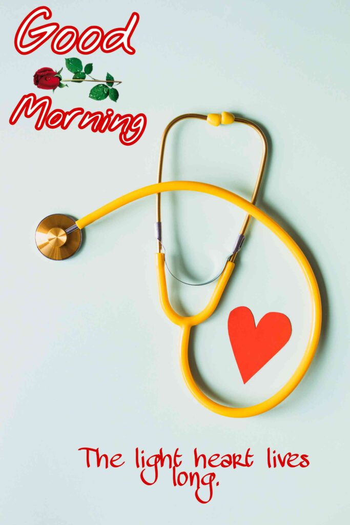 love heart with doctor status scope yellow color good morning images photography photos_1.