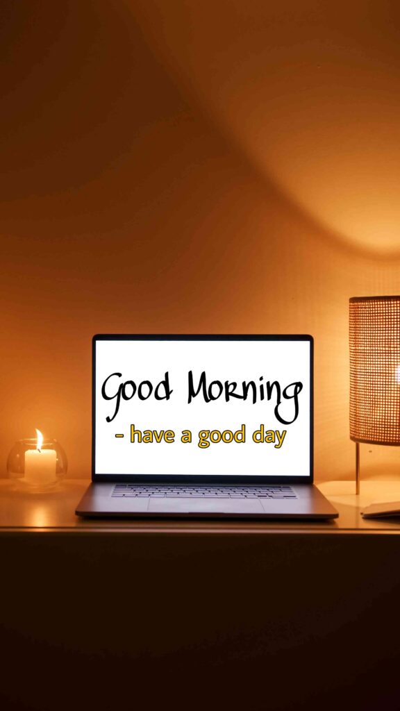 Good morning images with laptop screen Good morning that show best for your happiness to friends good morning images