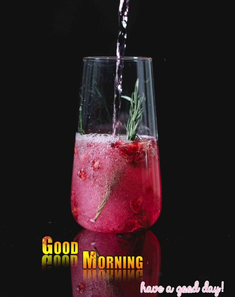 Glass and flowers juice good morning images_3.